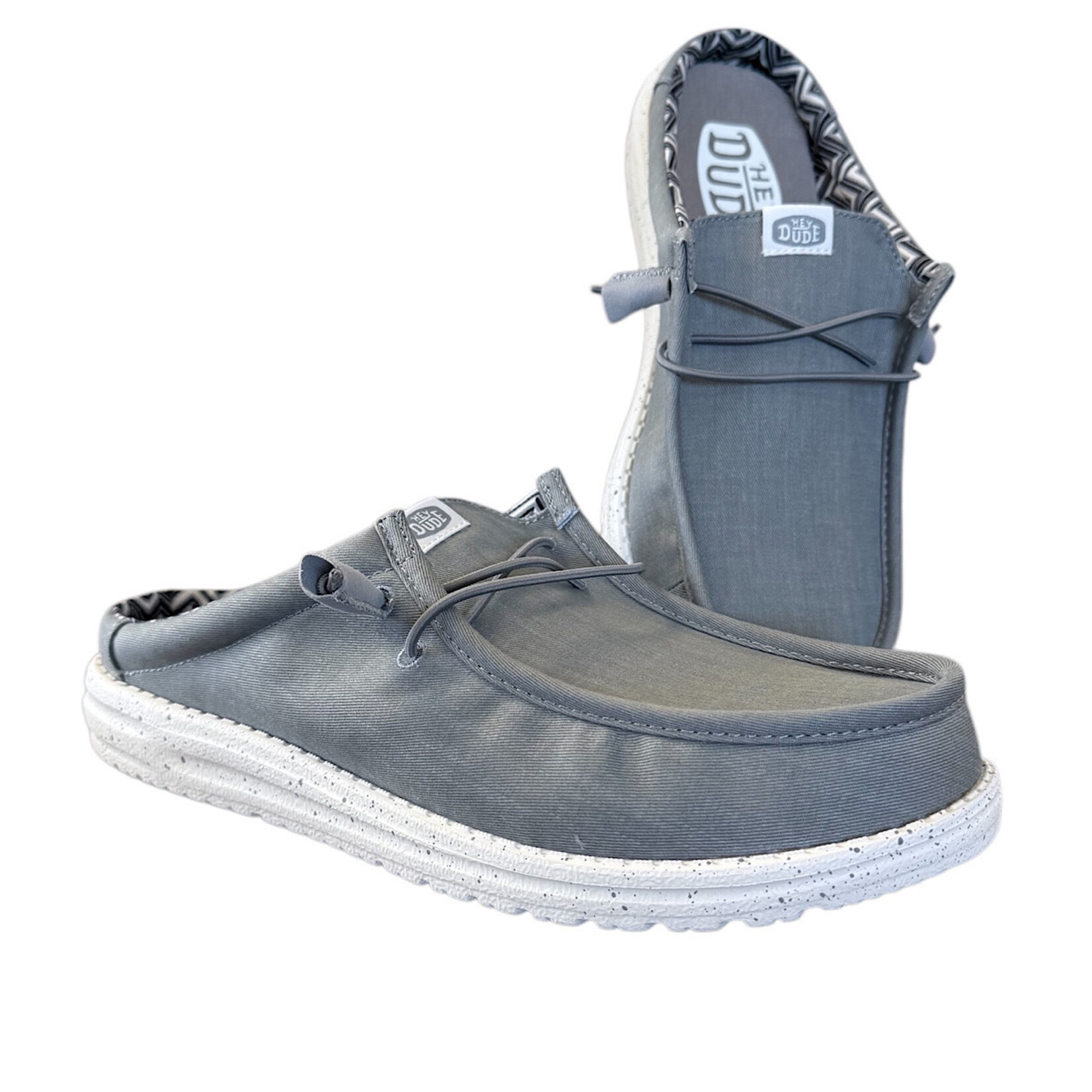 Hey Dude Hey Dude Wally Slip Stretch Canvas Grey Mens