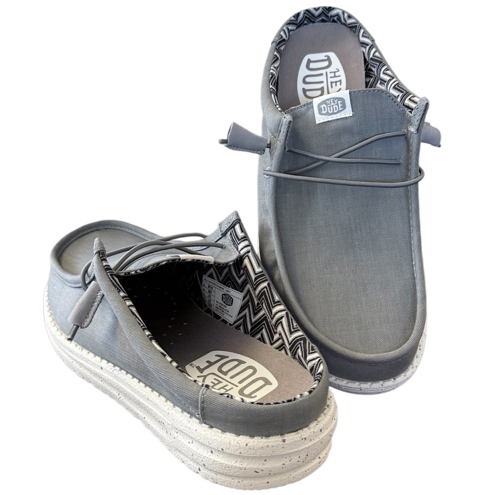 Hey Dude Hey Dude Wally Slip Stretch Canvas Grey Mens