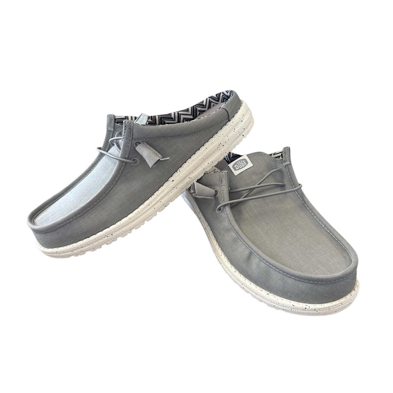 Hey Dude Hey Dude Wally Slip Stretch Canvas Grey Mens