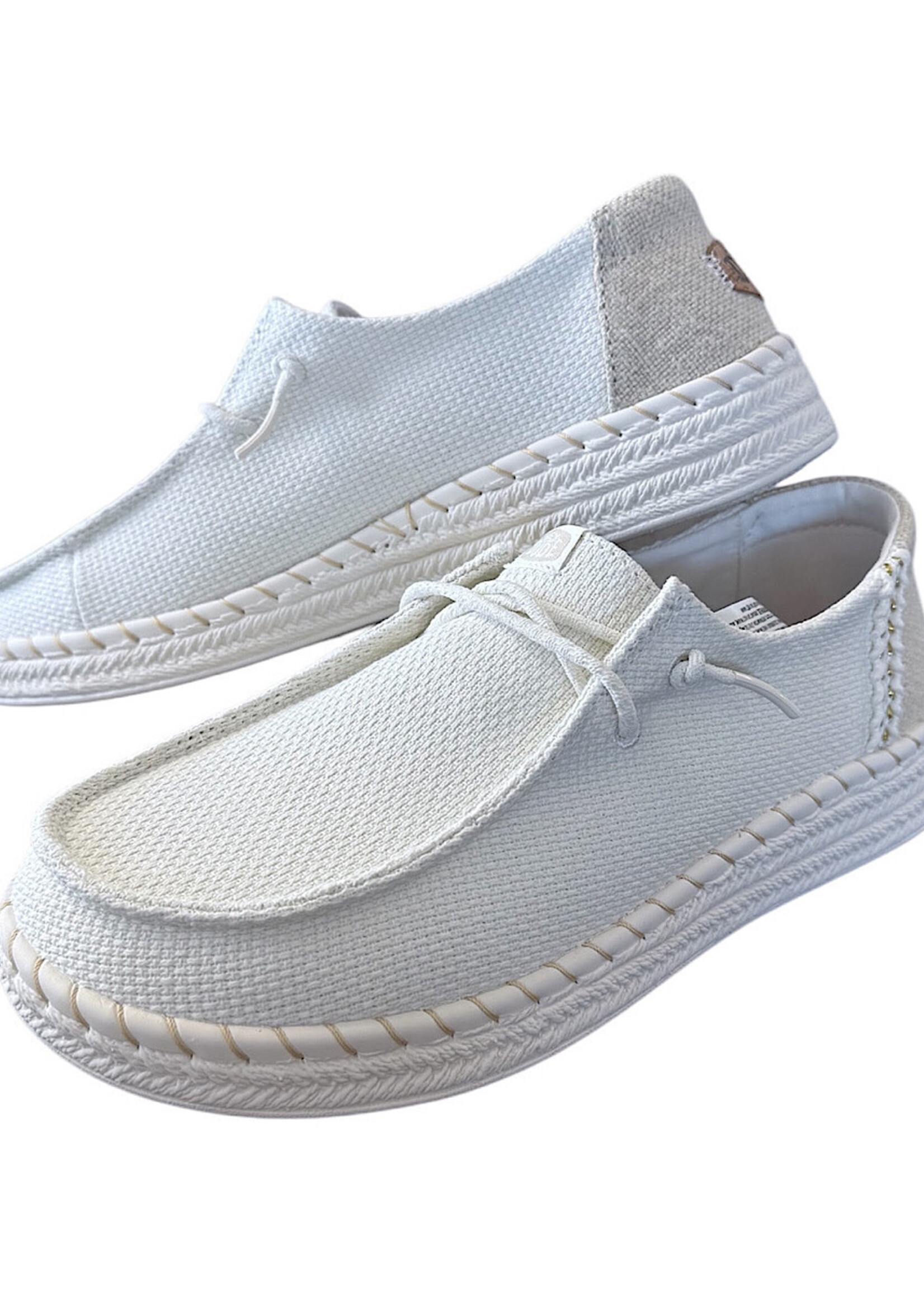 Hey Dude Hey Dude Wendy Espadrille Woven White Womens