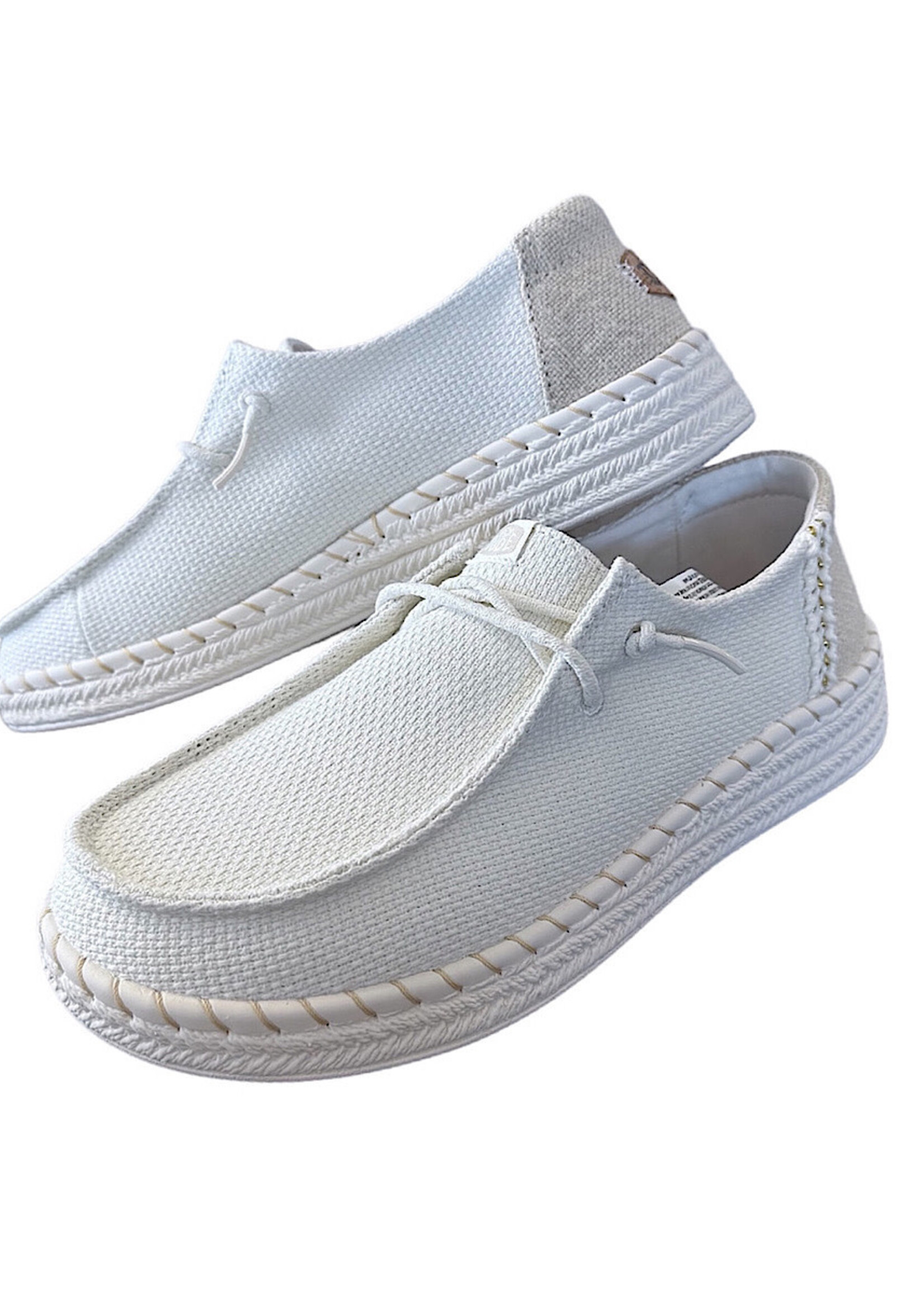 Hey Dude Hey Dude Wendy Espadrille Woven White Womens