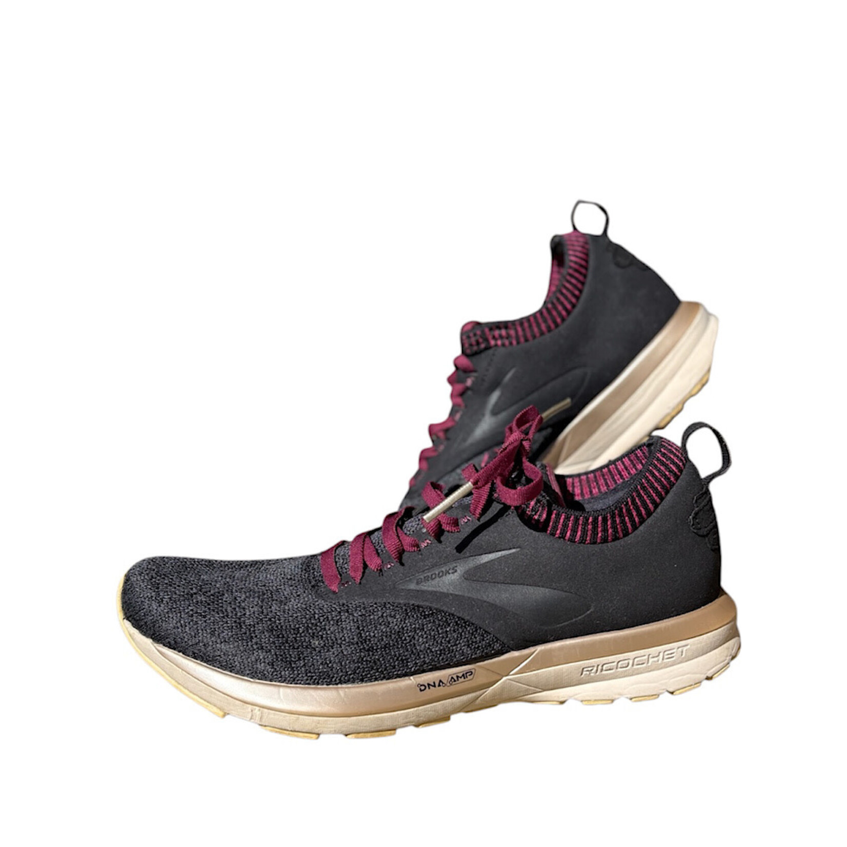 Women's Ricochet DNA AMP Shoes Charcoal/ Burgundy Size 9-RF