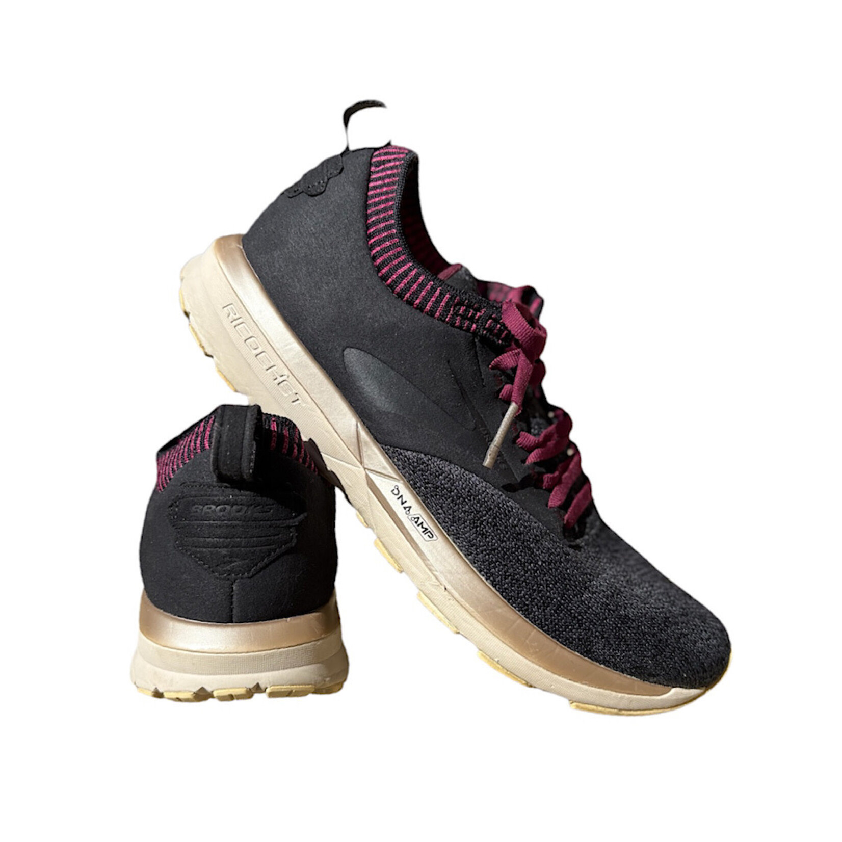 Brook's Women's Ricochet DNA AMP Shoes Charcoal/ Burgundy Size 9-RF