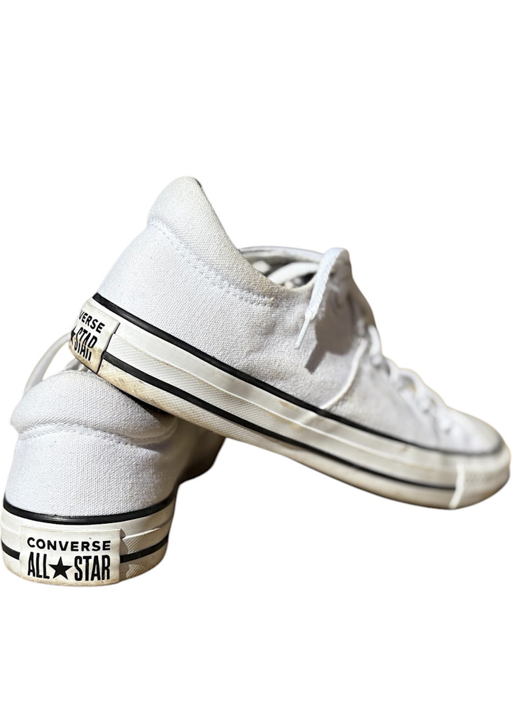 White Converse Low Top Sneakers Size 9-RF