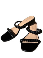Black Braided Strap Sandal Size 9-RF
