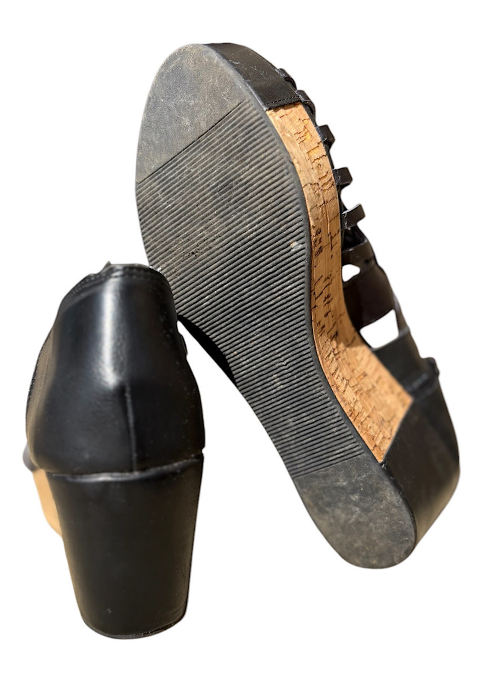 Corky's Black Wedges with Side Zipper Size 9-RF