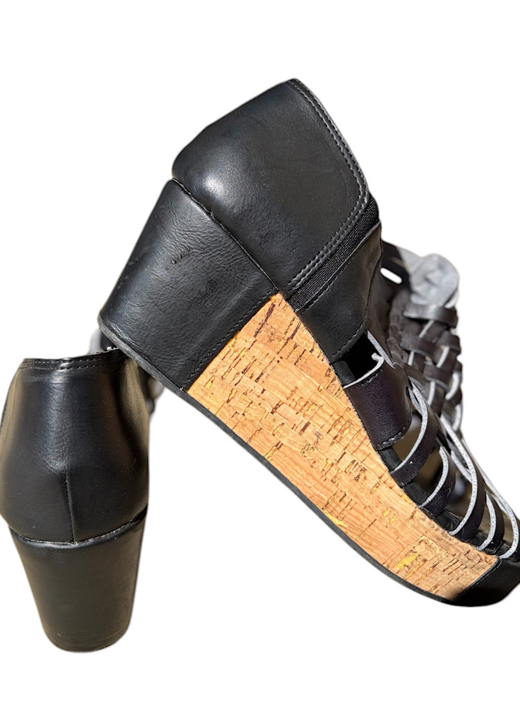 Corky's Black Wedges with Side Zipper Size 9-RF