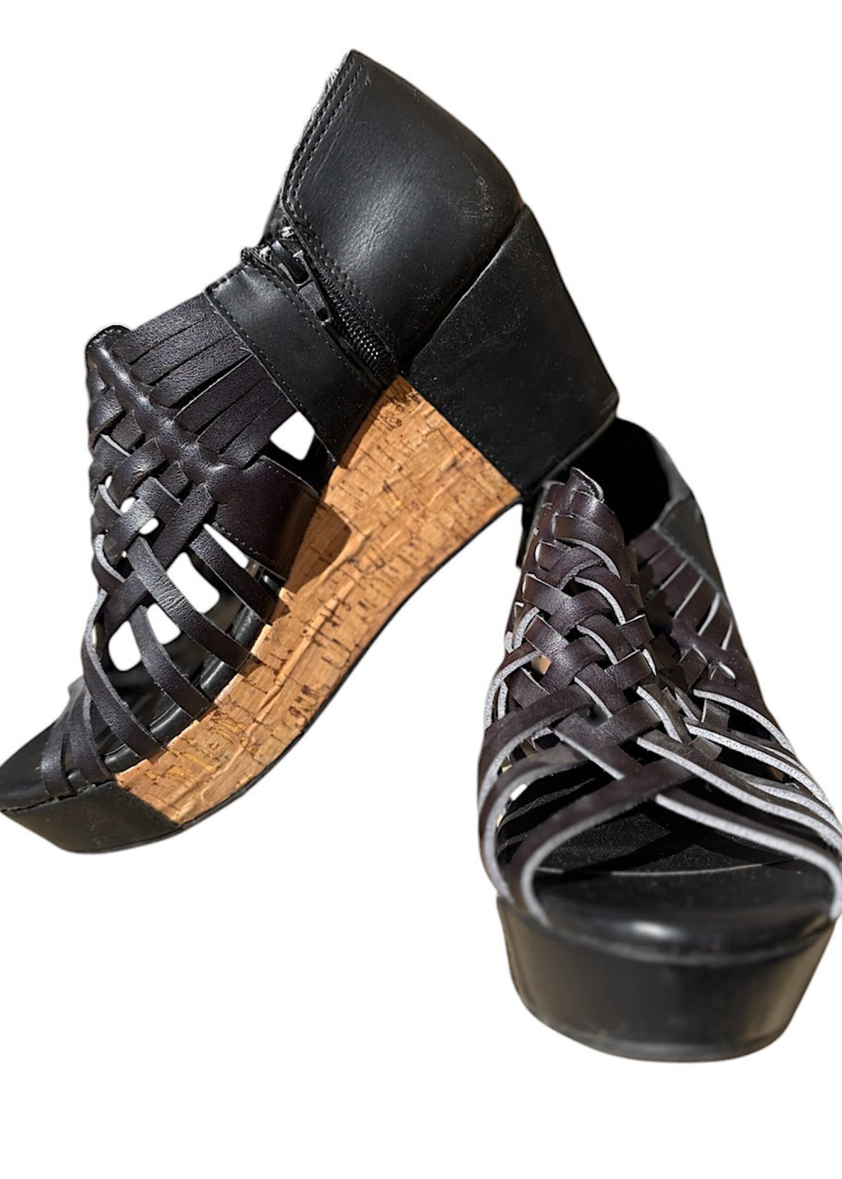 Corky's Black Wedges with Side Zipper Size 9-RF