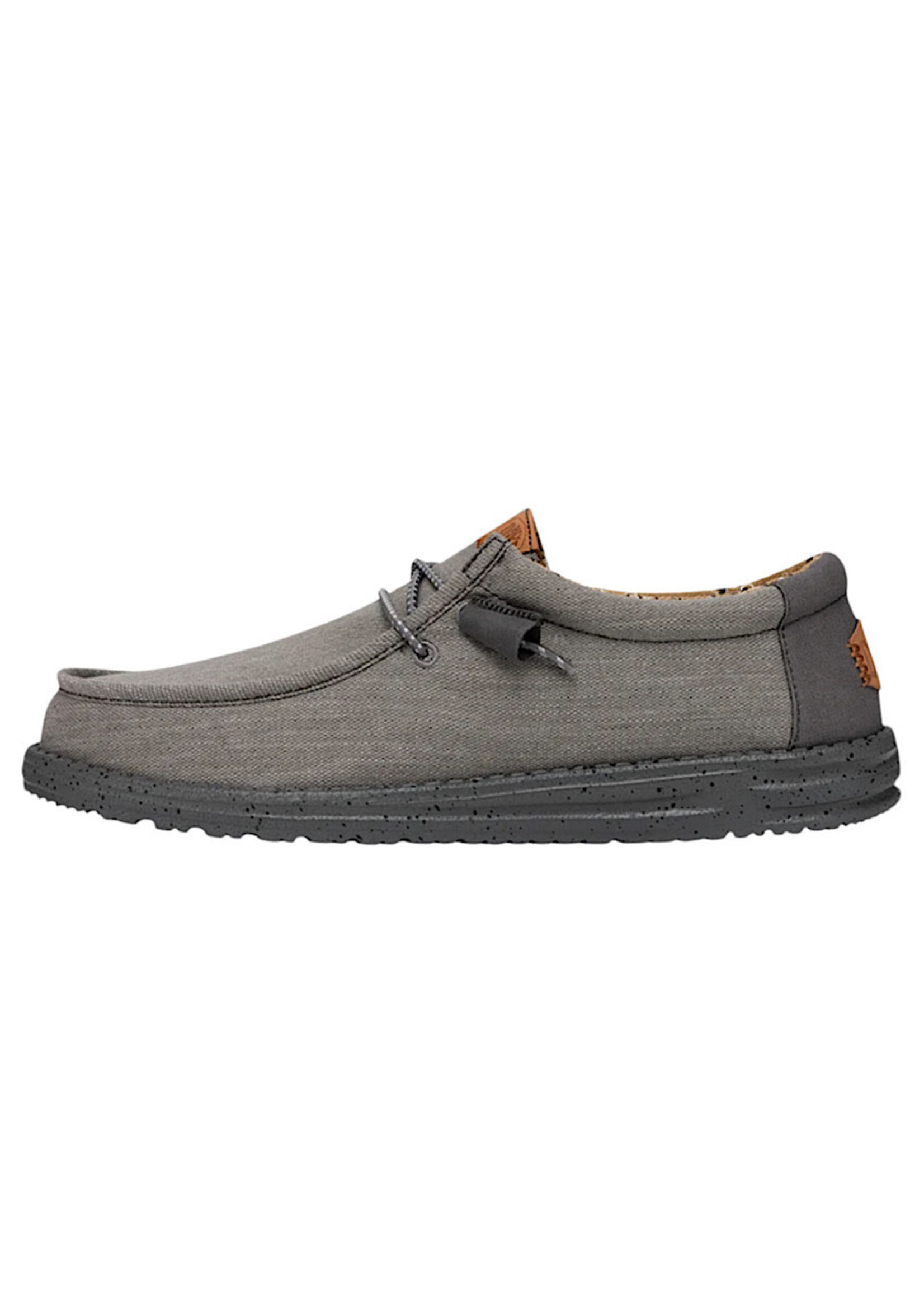 Hey Dude Hey Dude Wally Washed Canvas Charcoal Mens