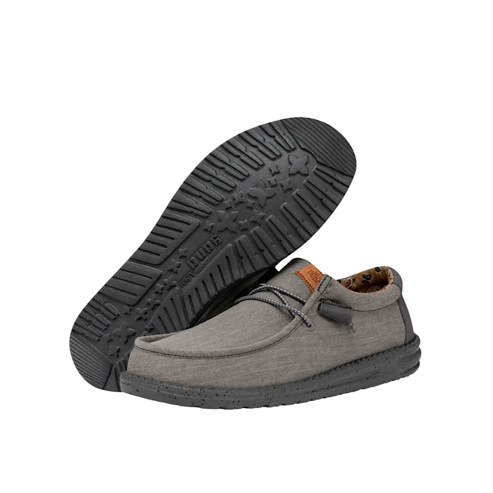 Hey Dude Hey Dude Wally Washed Canvas Charcoal Mens