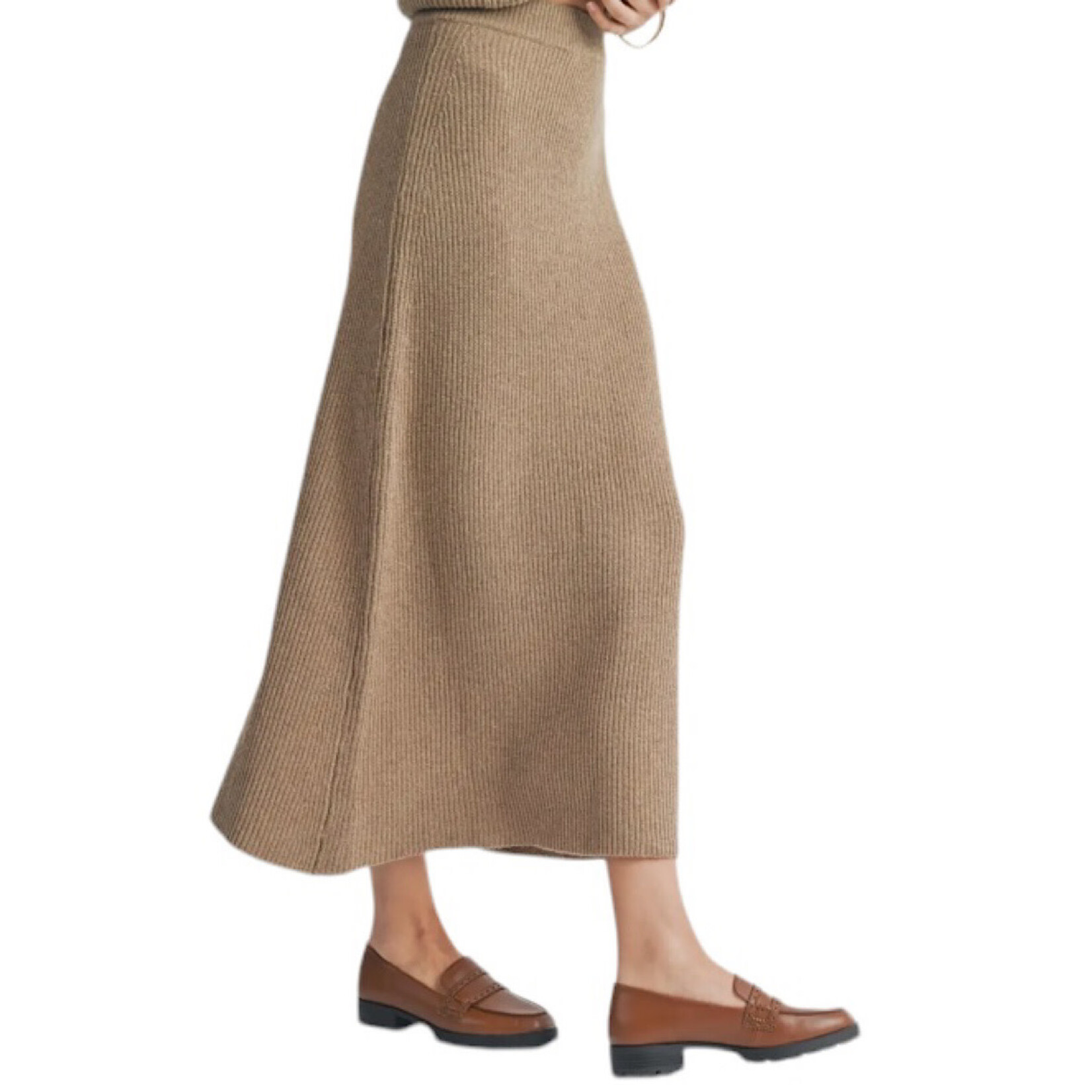 Dark Taupe Sweater Midi Skirt