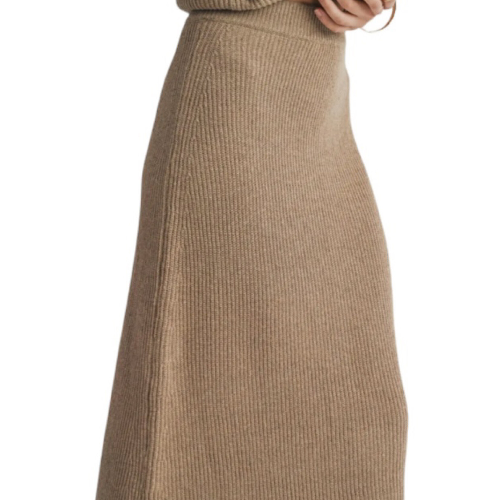 Dark Taupe Sweater Midi Skirt