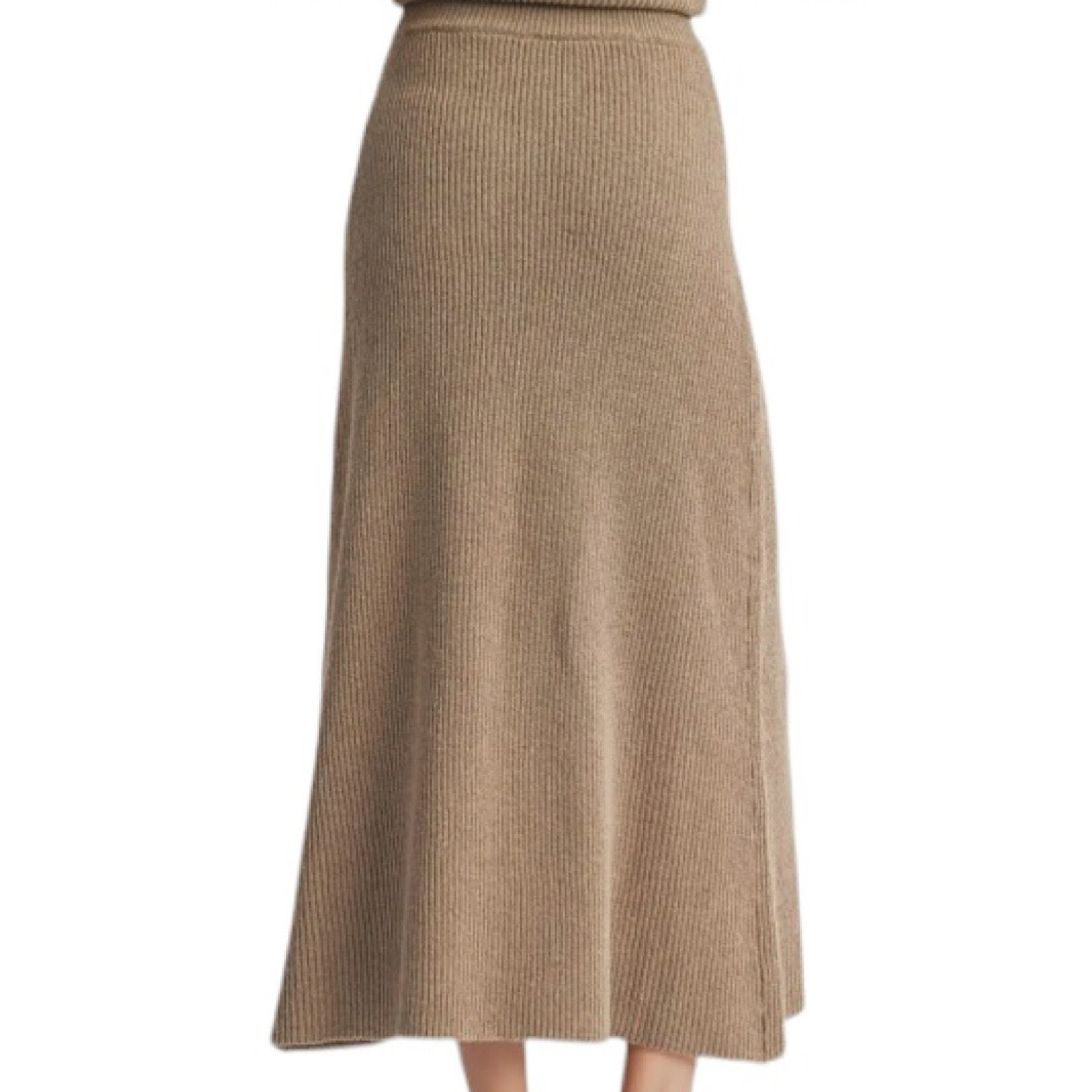 Dark Taupe Sweater Midi Skirt