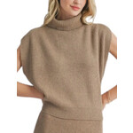 Dark Taupe Ribbed Turtleneck Vest