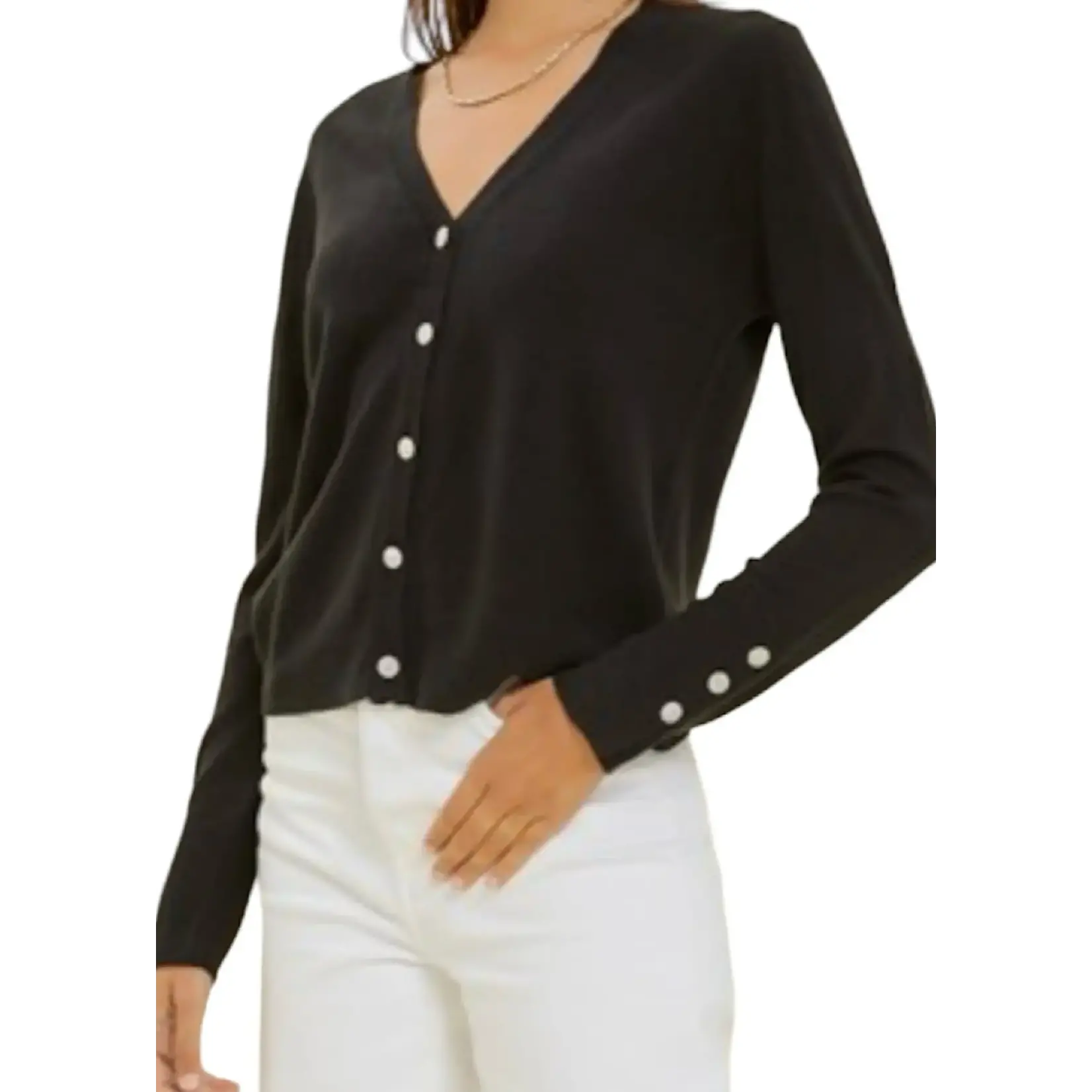 Black Jewel Button Cardigan