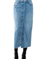 SP-S7531 Denim Comfort Stretch Button Down Maxi Skirt