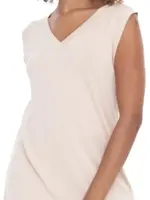 Nude Oversized V Neck Tunic Tee