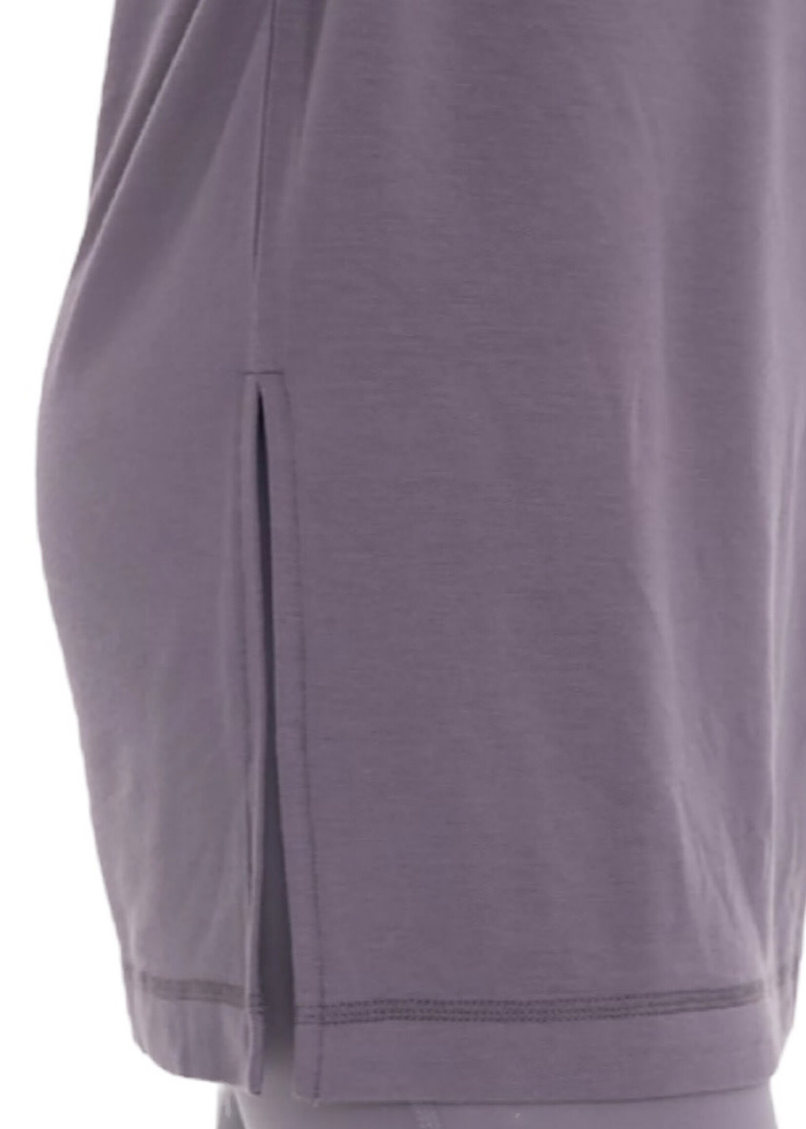 Grey Dolman Sleeve Oversized Tunic Tee