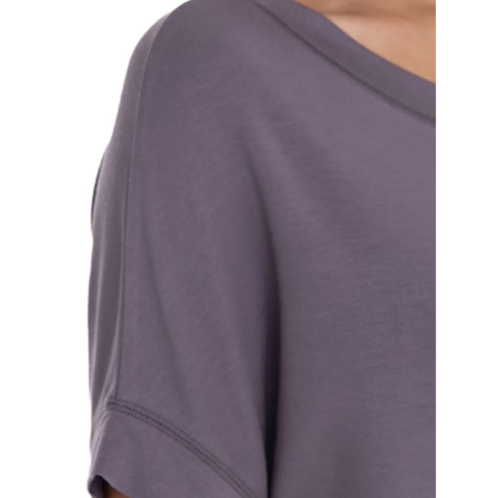 Grey Dolman Sleeve Oversized Tunic Tee