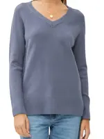 Slate Blue Classic V Neck Sweater