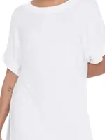 White Dolman Sleeve Oversized Tunic Tee