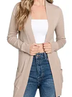 Beige Cotton Blend Cardigan