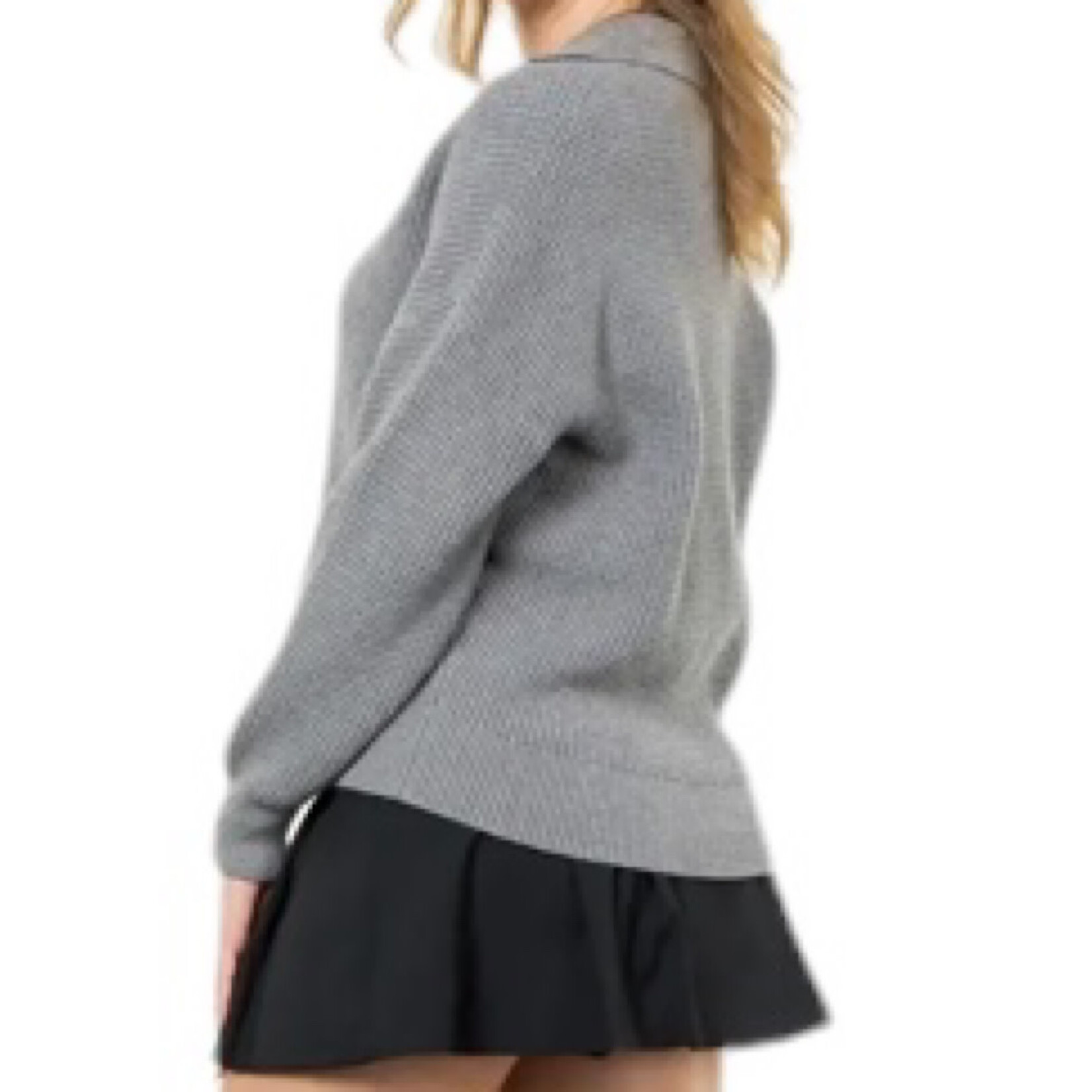 Grey Collared Knit Sweater