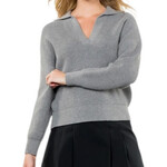 Grey Collared Knit Sweater