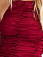 Wine Shirred Stretchy  Cropped Cami
