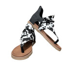 Very G Angelika Black Cow Sandals