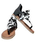 Very G Angelika Black Cow Sandals