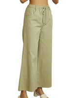 Sage Wide Leg Denim Pants W/Elastic Waist
