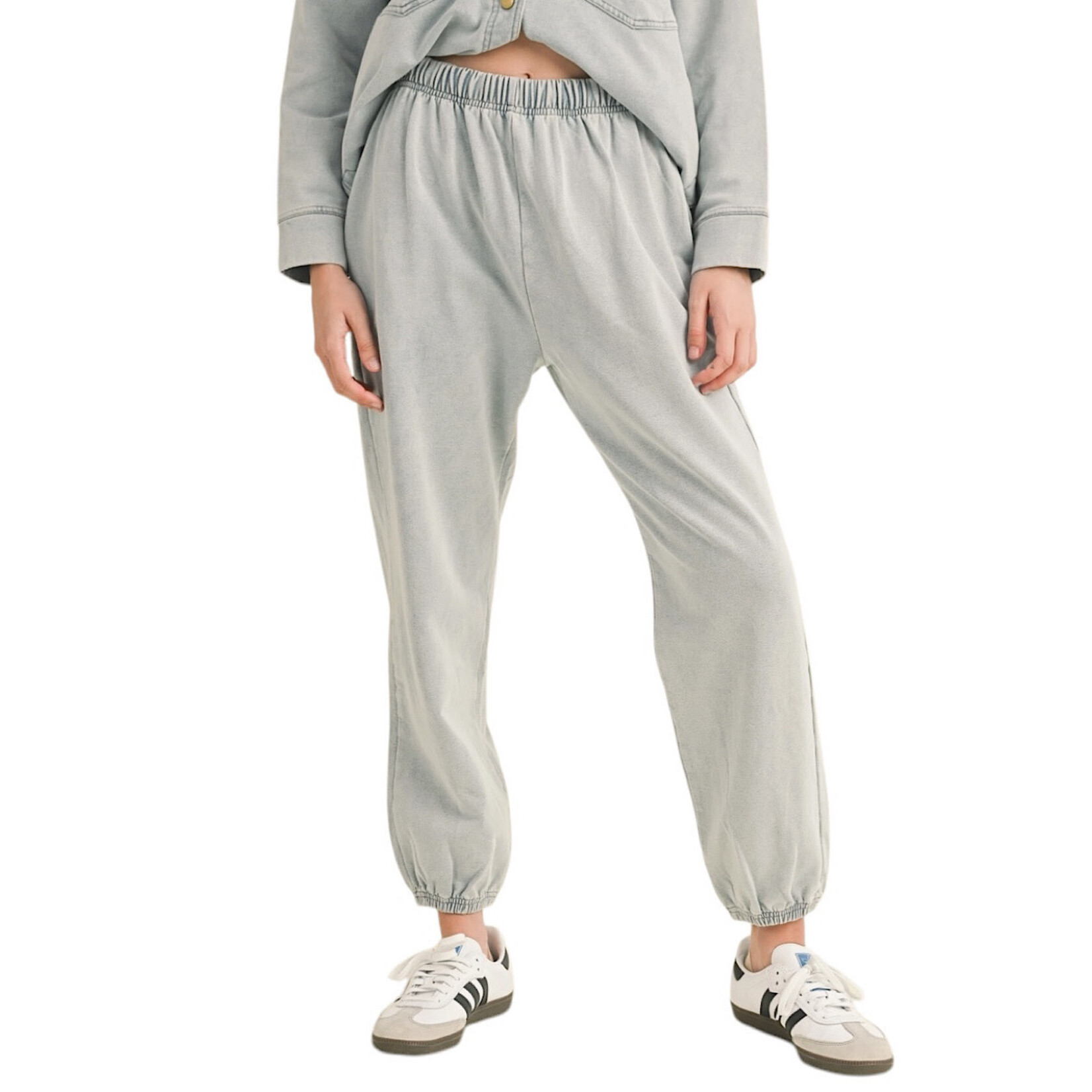 Dye and Washed Cotton Denim Sweatpant/Jogger