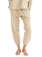 Dye and Washed Cotton Beige Sweatpant/Jogger