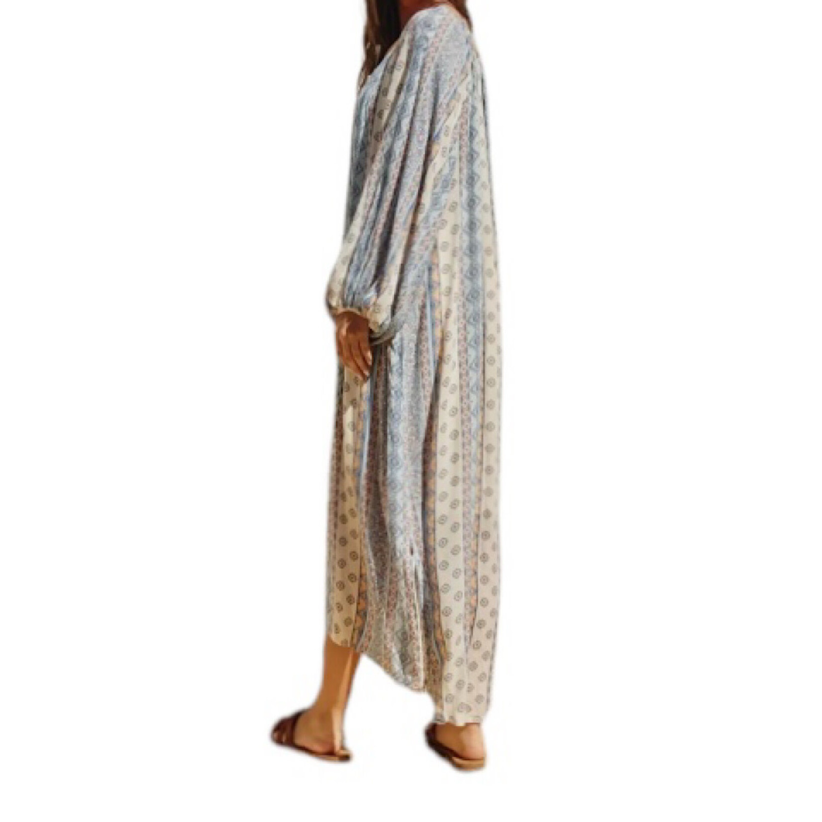 Stripe Print Vacation Midi Dress