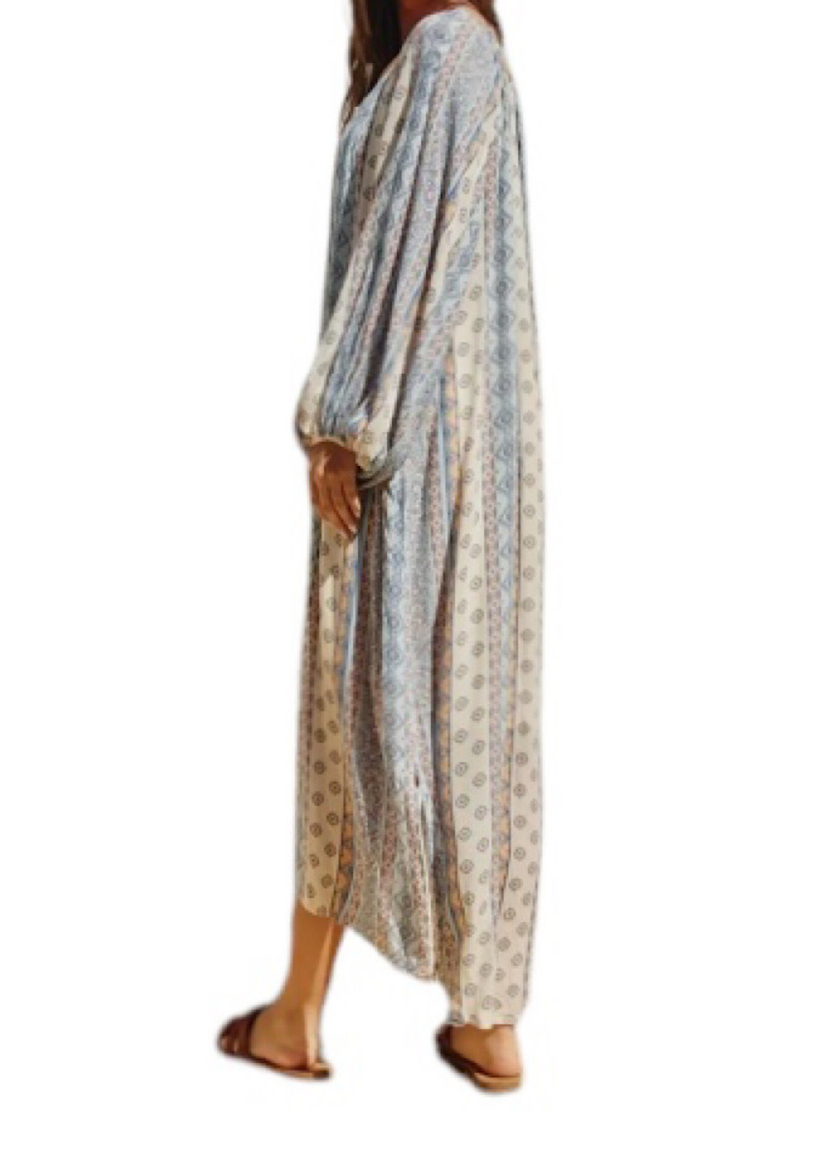 Stripe Print Vacation Midi Dress