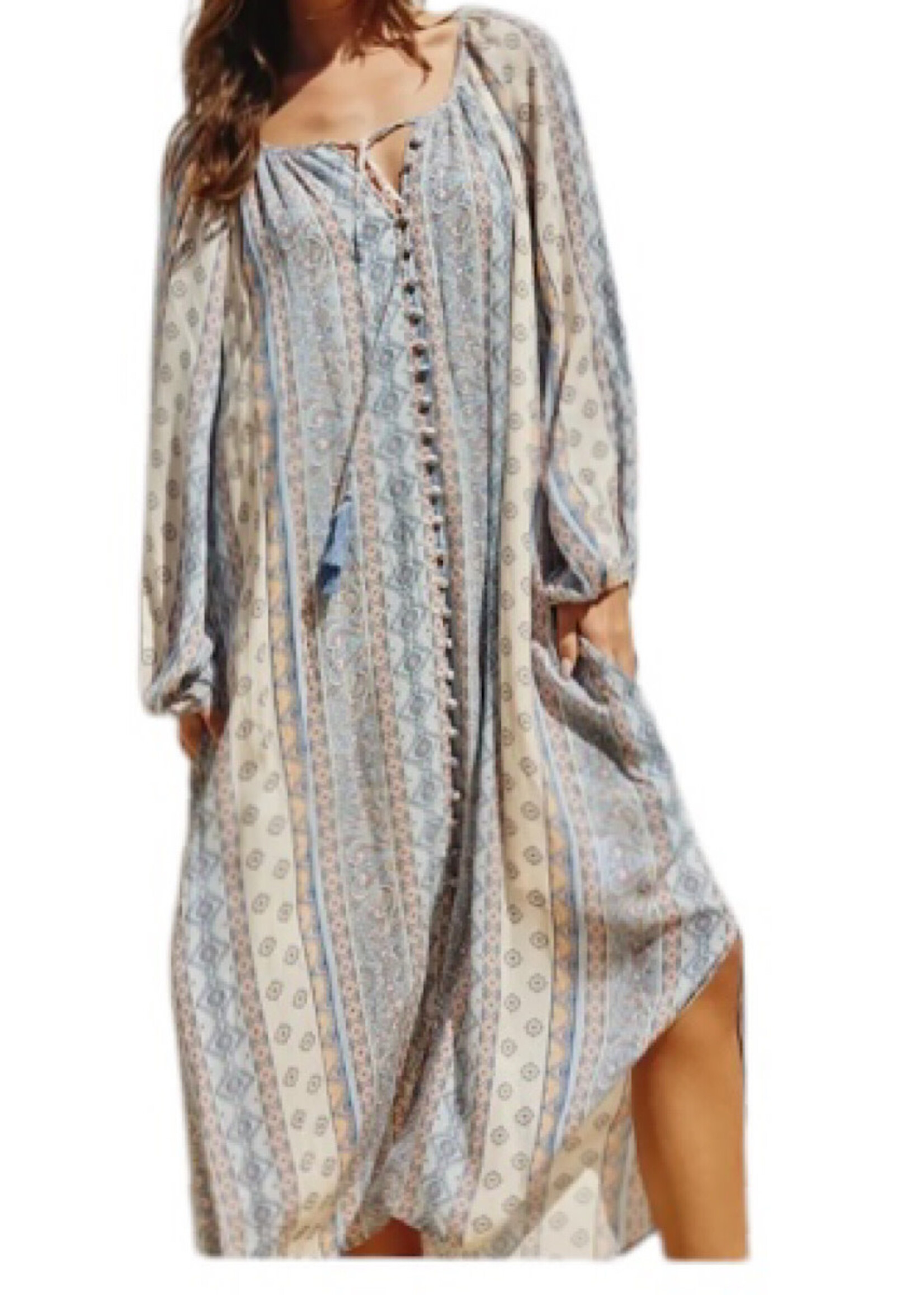 Stripe Print Vacation Midi Dress