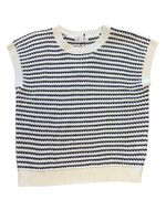 Blue Stripe Knit Sweater Dolman Top