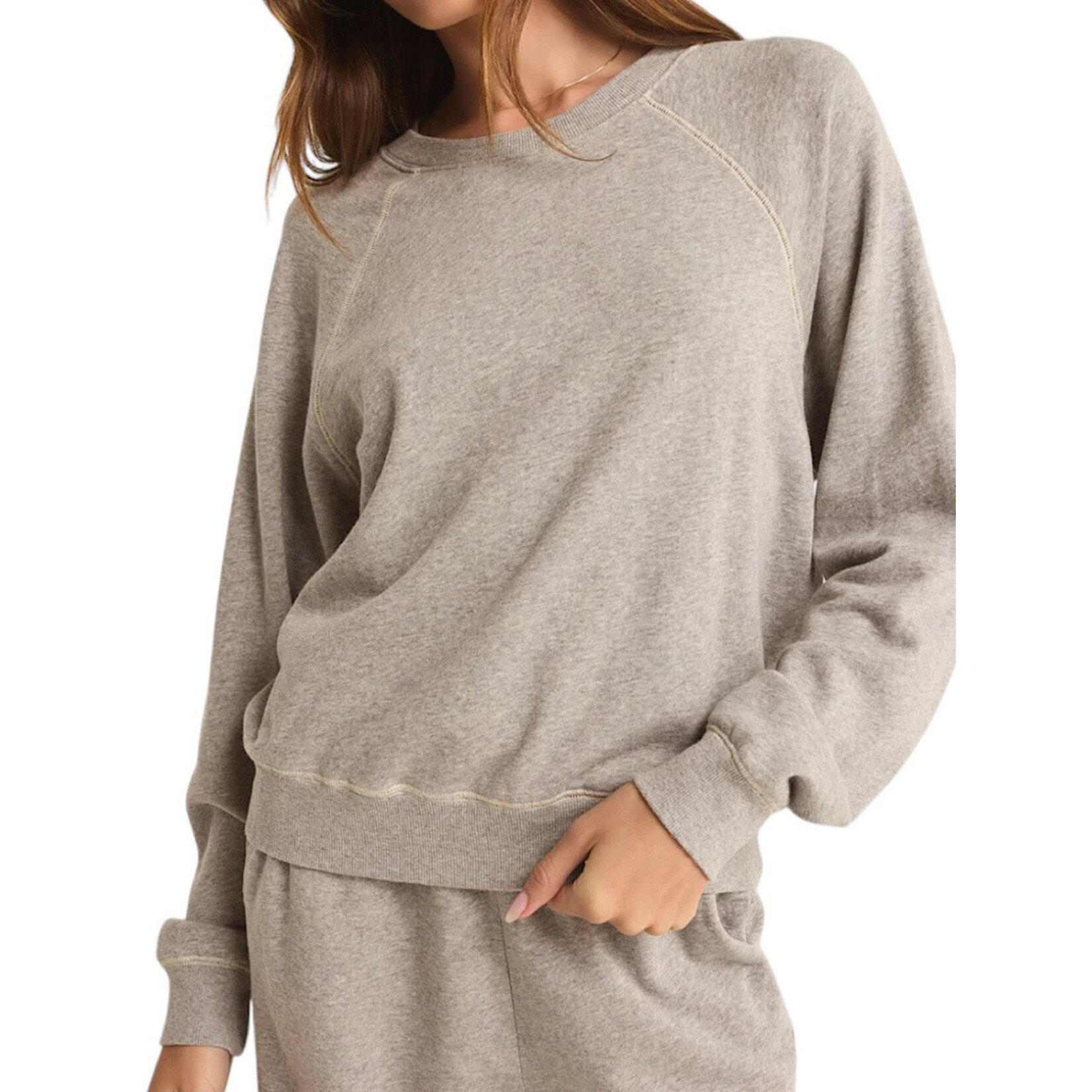 Z Supply Z Supply Saldana French Terry Top Classic Heather Grey