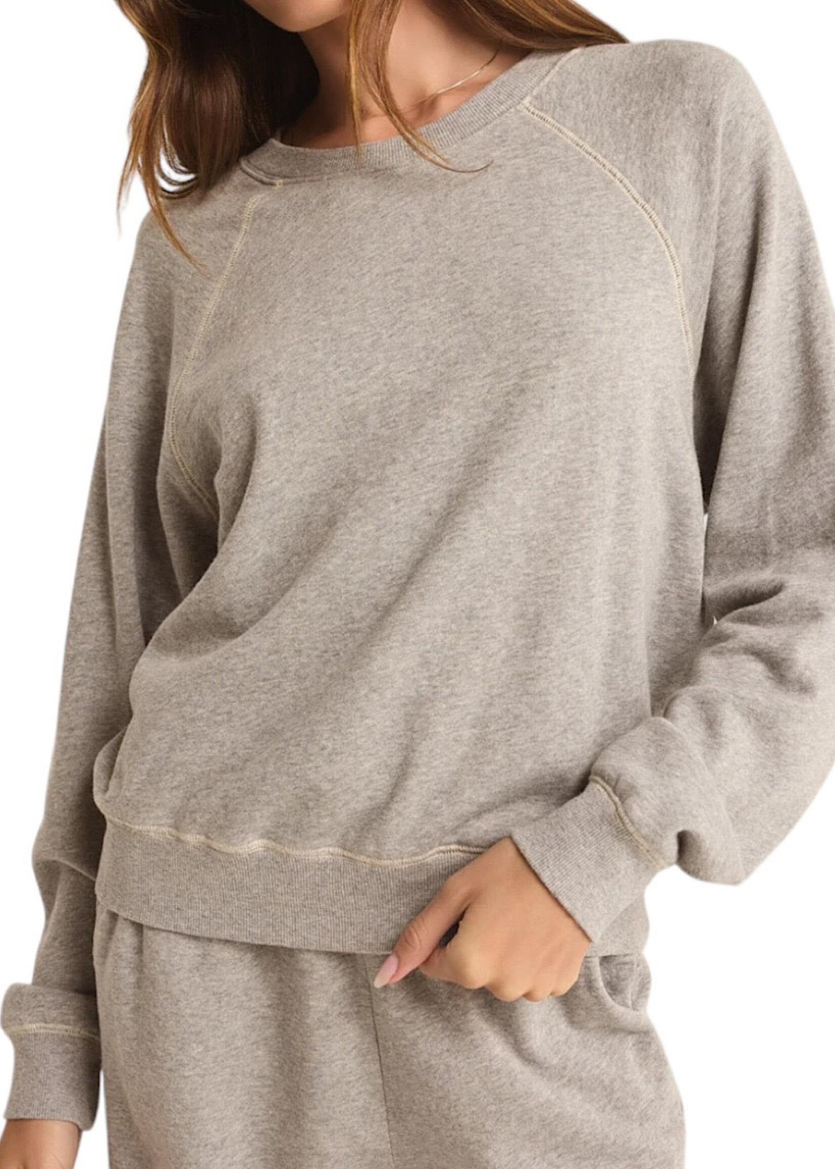 Z Supply Z Supply Saldana French Terry Top Classic Heather Grey