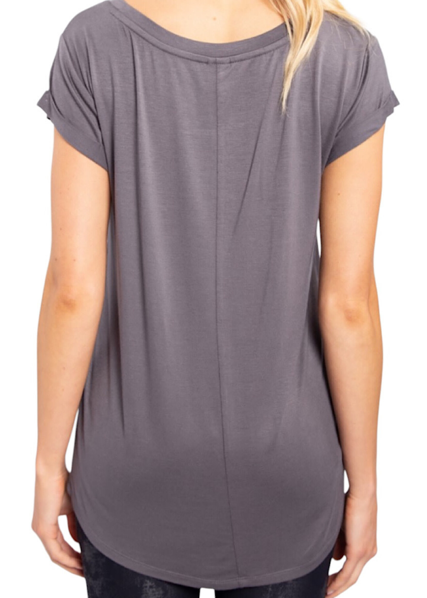 Round Neck Cap Sleeve Shirt