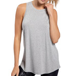 Heather Grey Raw Edge Flow Tank