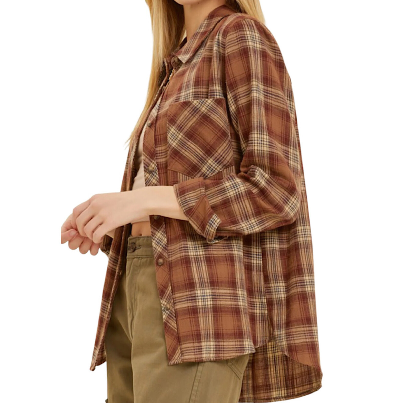 Clay Dark Boyfriend Flannel