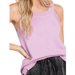 Lilac Sweater Tank With Neck Detail