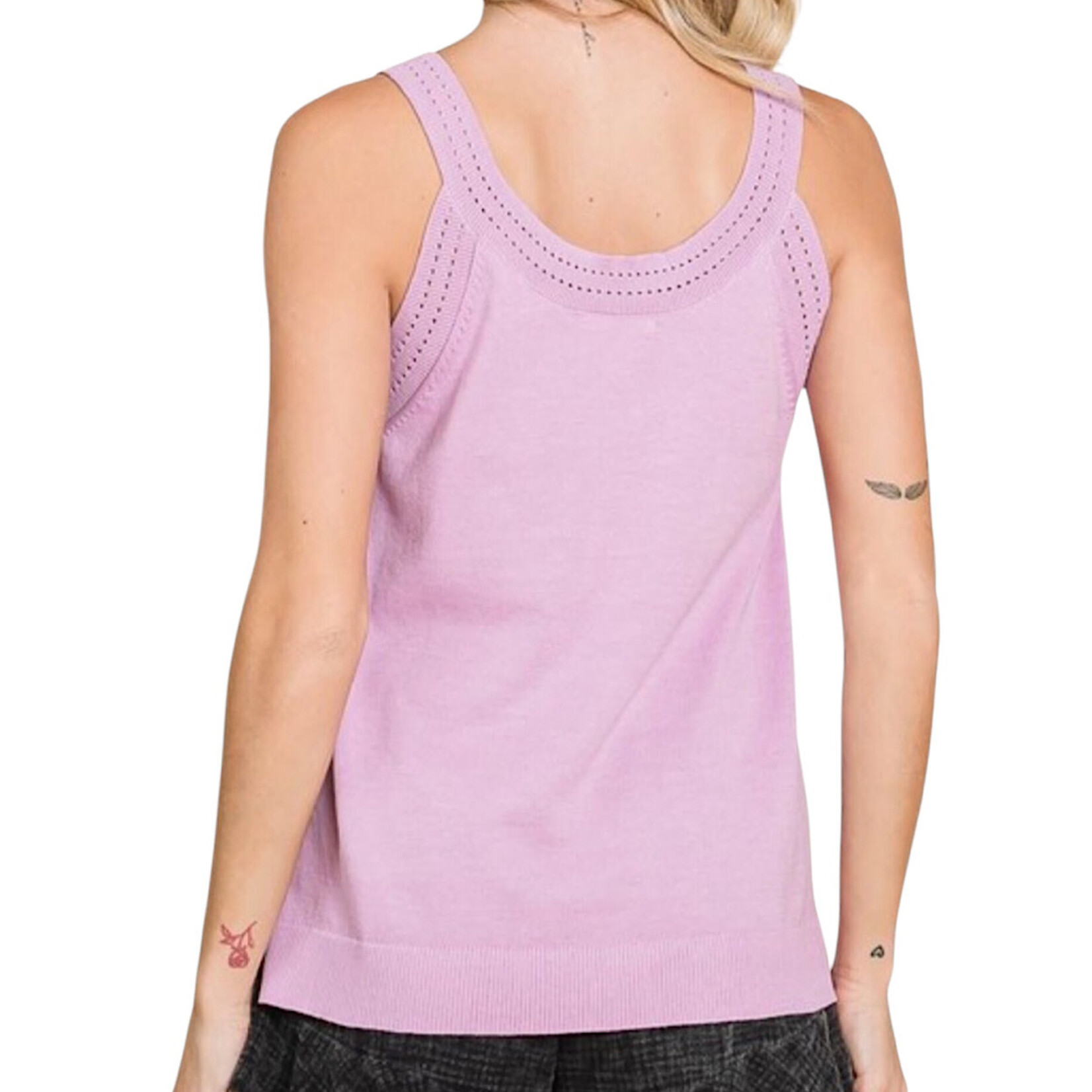 Lilac Sweater Tank With Neck Detail