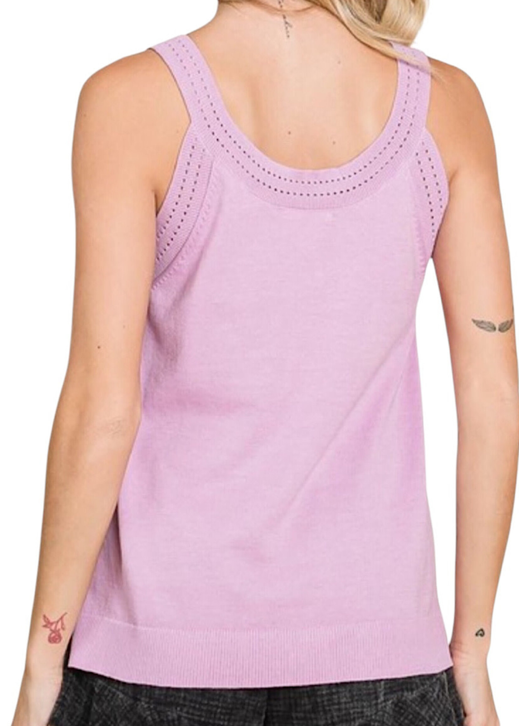Lilac Sweater Tank With Neck Detail