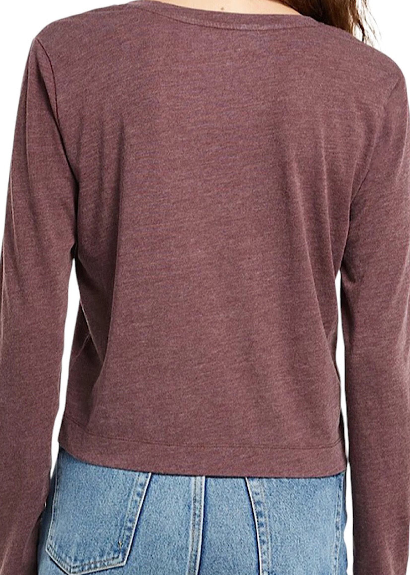 Z Supply Z Supply The L/S Skimmer Pocket Tee Crimson