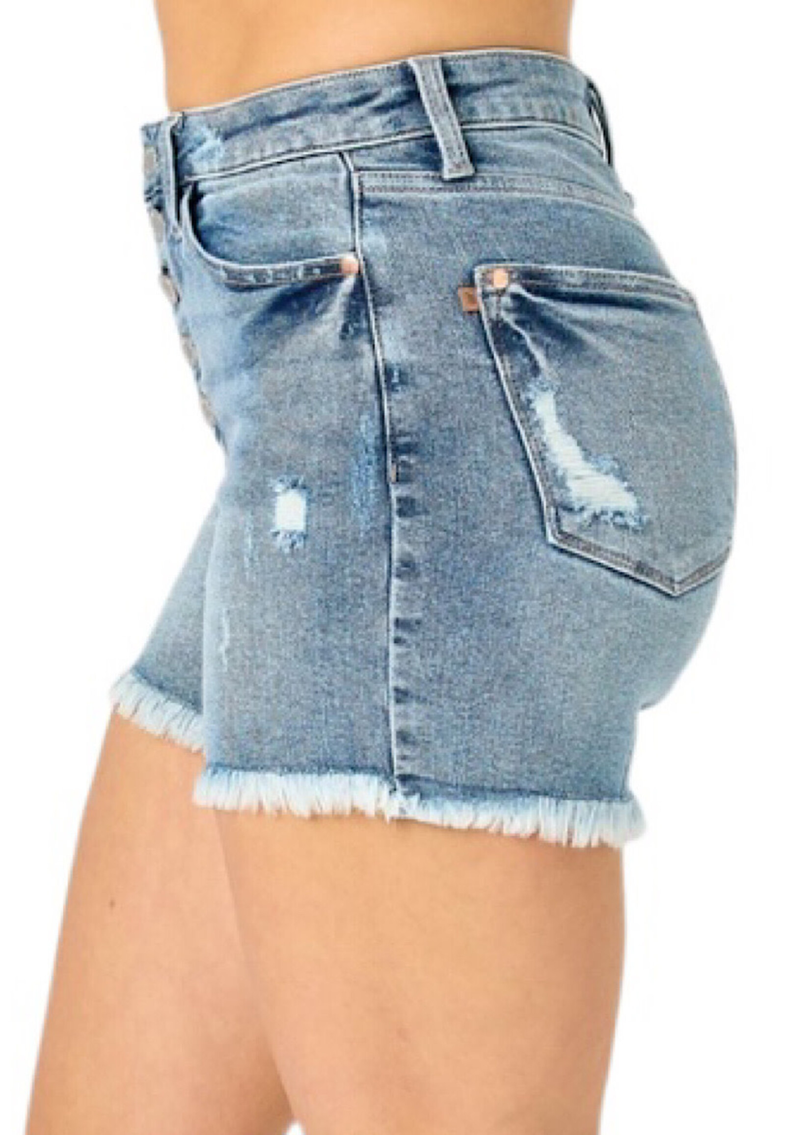 Judy Blue JB 150206 High Waist Button Fly Denim Shorts