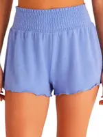 Z Supply Z Supply Dawn Smocked Short Ocean Blue