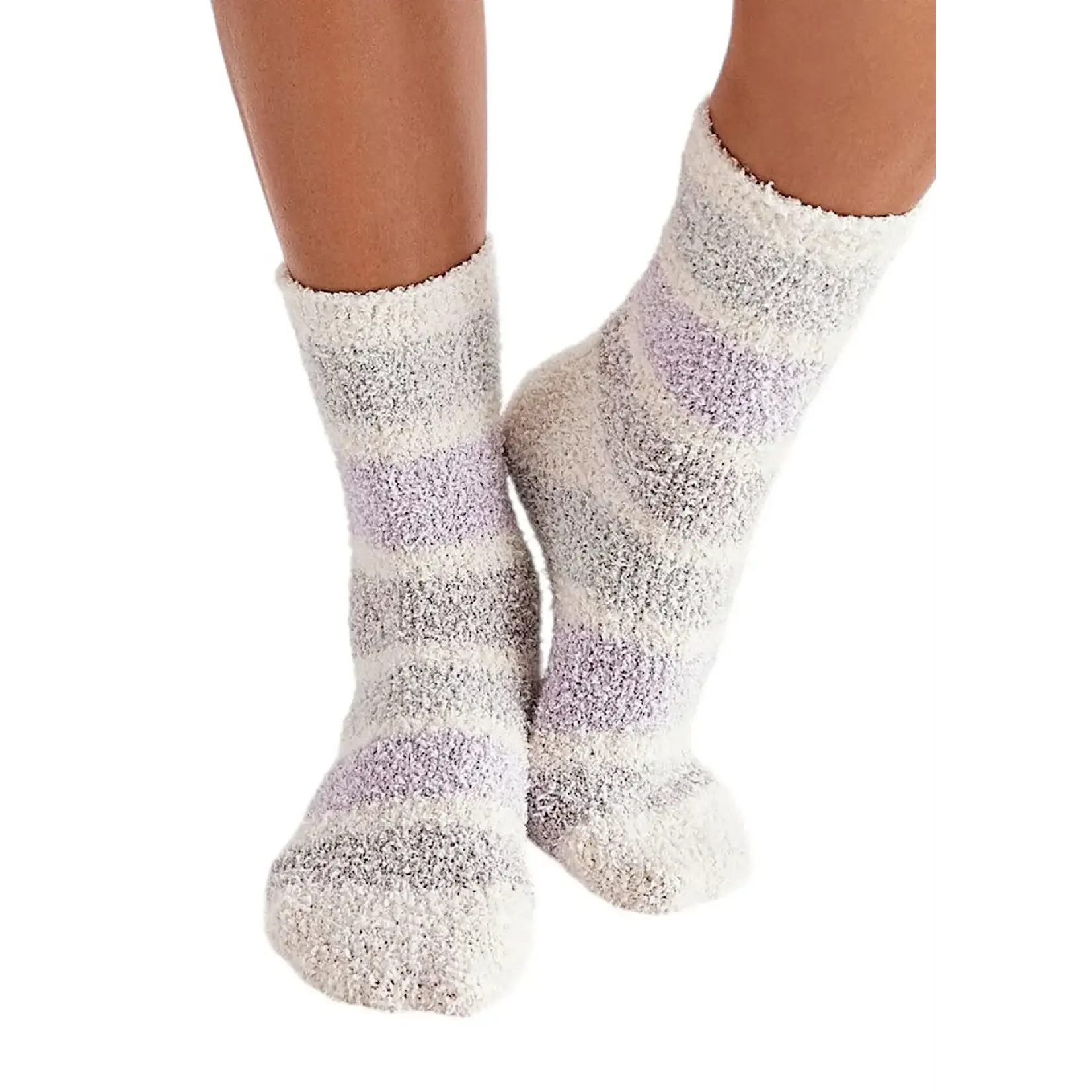 Z Supply Z Supply Stripe Plush Socks Heather Grey